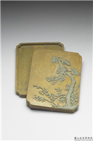 清 乾隆 松花石岁寒三友砚盒,清 乾隆,松花石,盛装器