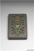 清 康熙 松花石庆寿砚盒,清 康熙,松花石,盛装器