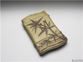 清 雍正 松花石竹节砚盒,清 雍正,松花石,盛装器