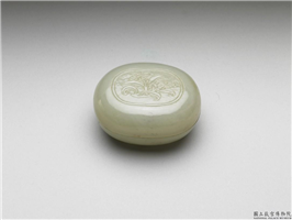 清 青玉雕花小圆盒,清,玉石,香具/盛装器