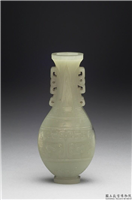 清 青玉兽面纹瓶,清,玉石,香具/盛装器