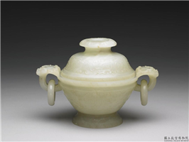 清 青玉兽面纹炉,清,玉石,香具/盛装器