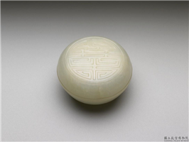 清 青玉寿字圆盒,清,玉石,香具/盛装器