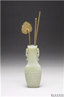 清 青玉雕双龙小瓶,清,玉石,香具/盛装器
