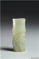 清 青玉竹节小瓶,清,玉石,香具/盛装器