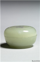 清 青玉寿字小圆盒,清,玉石,香具/盛装器