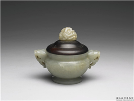 清 青玉兽面炉,清,玉石,香具/盛装器