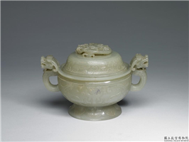 清 青玉兽面炉,清,玉石,香具/盛装器