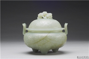 清 青玉兽面炉,清,玉石,香具/盛装器