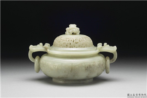 清 青玉兽面纹炉,清,玉石,香具/盛装器