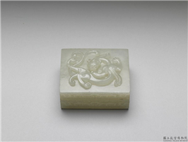 清 青玉蟠螭方盒,清,玉石,香具/盛装器