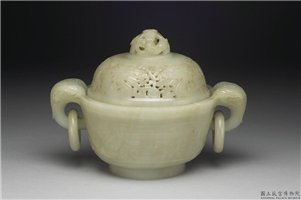 清 青玉兽面纹炉,清,玉石,香具/盛装器