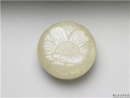 清 青玉雕花小圆盒,清,玉石,香具/盛装器
