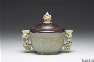 清 青玉兽面纹炉,清,玉石,香具/盛装器