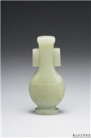 清 青玉兽面纹瓶,清,玉石,香具/盛装器