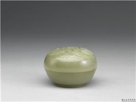 清 玉番莲小圆盒,清,玉石,香具/盛装器