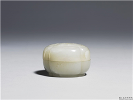 清 青白玉海棠式小盒,清,玉石,香具/盛装器