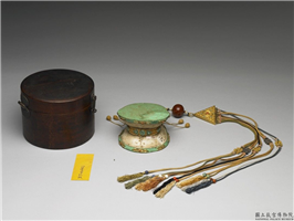清 嘎布拉手鼓-章嘉胡土克图进,,骨,法器、乐器