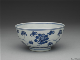 清 康熙 青花番莲纹碗,清 圣祖,,食器