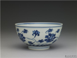 清 康熙 青花番莲纹碗,清 圣祖,,食器