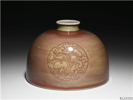 清 康熙 红釉暗花龙凤太白尊,清 圣祖,,花器