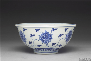 清 康熙 青花缠枝番莲碗,清 圣祖,,食器