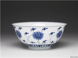清 康熙 青花缠枝番莲碗,清 圣祖,,食器