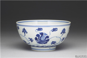 清 康熙 青花番莲碗,清 圣祖,,食器