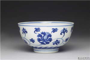清 康熙 青花番莲碗,清 圣祖,,食器
