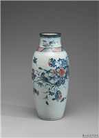 清 青花釉里红花鸟瓶,清,,盛装器