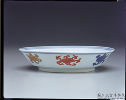 明 嘉靖窑 斗彩如意云芝碟,明 嘉靖,,盛装器