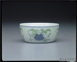 明 成化款 点彩花卉青花梵文小洗,明 成化,,水器