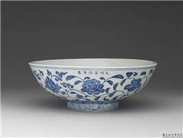 明 宣德款 青花四季花卉纹大碗,明 宣德,陶瓷,食器