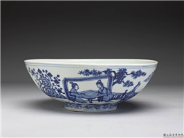 明 万历  青花仕女四艺碗,明 万历,陶瓷,食器