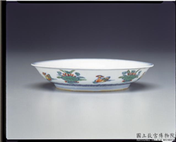 明 嘉靖窑 五彩莲塘鸳鸯小碟,明 嘉靖,,盛装器