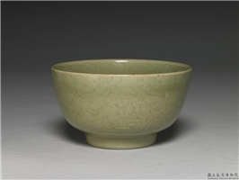 明 龙泉窑 青瓷划花番莲碗,明 十五世纪,,盛装器