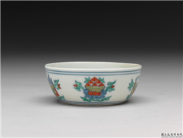明 成化窑 斗彩莲托五珍宝小洗,明 成化,,水器