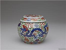 明 万历 五彩云龙纹茶叶锺,明 神宗,,盛装器