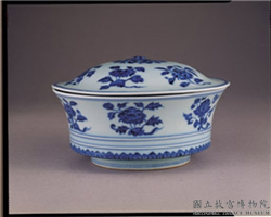 明 宣德窑 青花折枝花卉纹合碗,明 宣德,陶瓷,食器