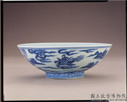 明 宣德窑 青花吹萧引凤仕女图碗,明 宣德,陶瓷,食器