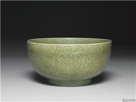 明 龙泉窑 青瓷划花四季花卉碗,明 十五世纪,,盛装器