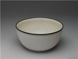 金 定窑 牙白划花莲花洗,金,,文具、文玩