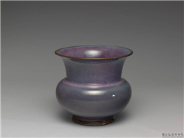 金-元 钧窑 丁香紫渣斗式花盆,金-元,陶瓷,花器,花器