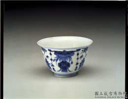明 万历 青花年年丰登杯,明 万历,陶瓷,盛装器