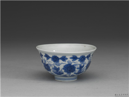 明 万历 青花花卉盃,明 神宗,,盛装器