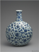 明 永乐 青花花卉大扁壶,明 成祖,,盛装器