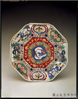明 万历 青花五彩龙纹八方葵式盘,明 万历,陶瓷,盛装器,食器