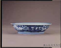 明 宣德窑 青花仕女图碟,明 宣德,陶瓷,盛装器
