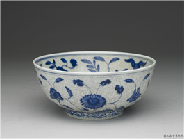 明 青花哥纹磬口碗,明,,盛装器