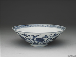 明 青花番莲纹碗,明,,盛装器